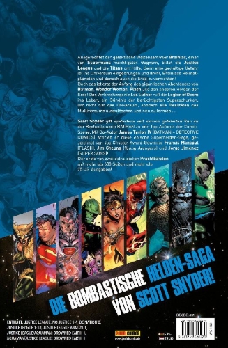 Buchcover und Innenansicht für das Buch: Justice League: No Justice #1-4; DC Nation #0, Justice League #1-#18; Justice League Annual #1; Justice League/Aquaman: Drowned Earth Special #1; Aquaman/Justice League: Drowned Earth Special #1