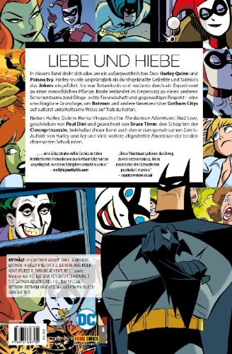 Buchcover und Innenansicht für das Buch: The Batman Adventures: Mad Love 1; Batman: Harley and Ivy 1-3; The Batman Adventures Annual 1(III); The Batman Adventures Holiday-Special 1(II); Batman and Robin Adventures 8; Batgirl Adventures 1; Batman: Gotham Knights 1(II); Batman: Black and White 3