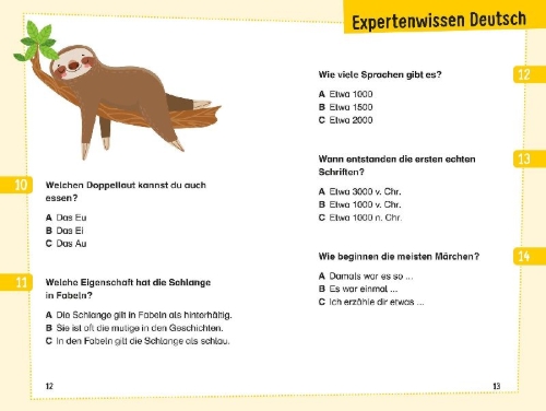 Buchcover und Innenansicht für das Buch: 133 spannende Quizfragen für schlaue Grundschulkinder