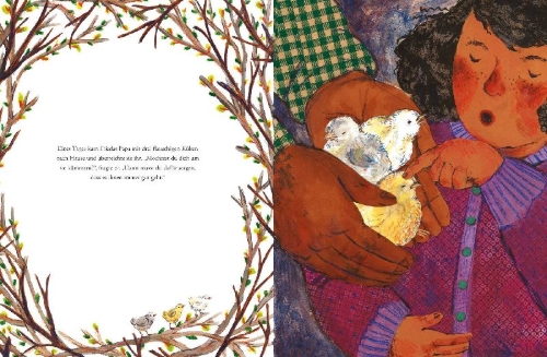 Buchcover und Innenansicht für das Buch: Ein Küken für Frieda