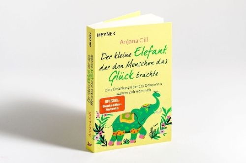 Buchcover und Innenansicht für das Buch: Der kleine Elefant, der den Menschen das Glück brachte