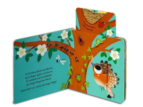 Buchcover und Innenansicht für das Buch: Mein Schieb & Guck-mal-Buch: Wer krabbelt auf der Wiese?