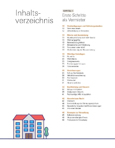 Buchcover und Innenansicht für das Buch: Das Vermieter-Handbuch