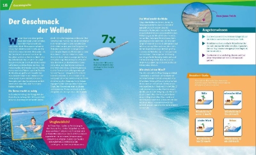 Buchcover und Innenansicht für das Buch: WAS IST WAS Band 143 Ozeane. Die Meere erforschen und schützen
