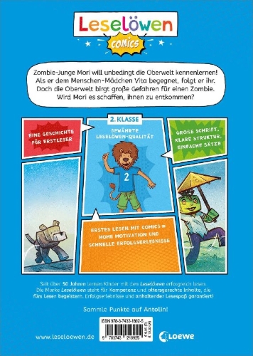 Buchcover und Innenansicht für das Buch: Leselöwen Comics 2. Klasse - Gefahr in der Oberwelt