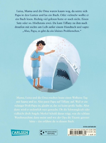Buchcover und Innenansicht für das Buch: Der Tag, an dem Tiffany das Wasser aus der Wanne geschaukelt hat