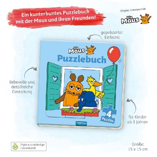 Buchcover und Innenansicht für das Buch: Trötsch Die Maus Puzzlebuch