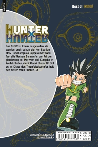 Buchcover und Innenansicht für das Buch: Hunter X Hunter