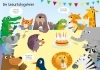 Buchcover und Innenansicht für das Buch: Mein Immer-wieder-Stickerbuch: Tierisch lustige Hüte