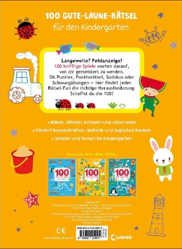 Buchcover und Innenansicht für das Buch: 100 jeux - Je m'amuse et je dessine (OT)