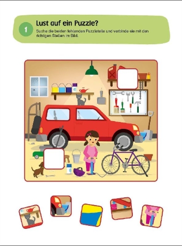 Buchcover und Innenansicht für das Buch: 100 jeux - Je m'amuse et je dessine (OT)