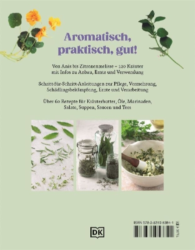 Buchcover und Innenansicht für das Buch: Küchenkräuter anbauen und genießen