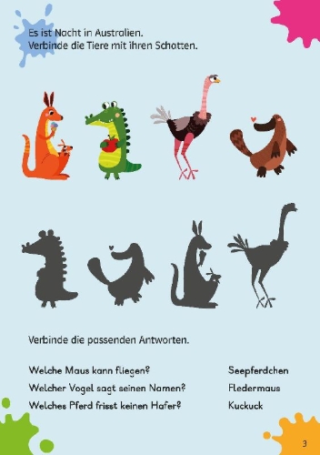 Buchcover und Innenansicht für das Buch: Klett Mein Rätselblock ab 6 Jahren Band 1