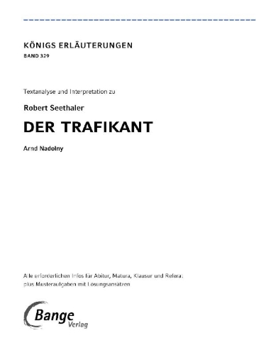 Buchcover und Innenansicht für das Buch: Der Trafikant von Robert Seethaler