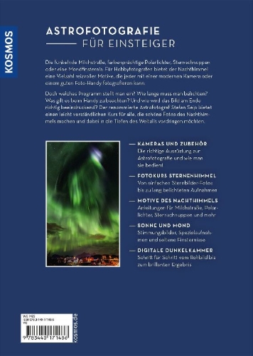 Buchcover und Innenansicht für das Buch: Astrofotografie ganz einfach