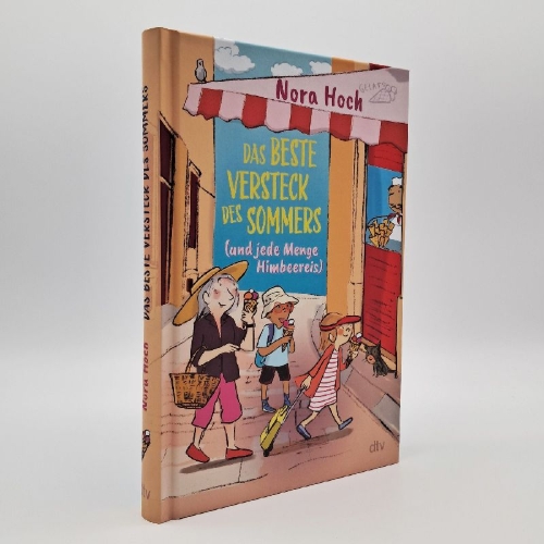 Buchcover und Innenansicht für das Buch: Das beste Versteck des Sommers (und jede Menge Himbeereis)