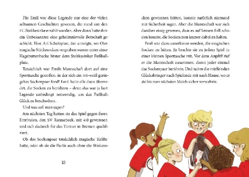 Buchcover und Innenansicht für das Buch: FC Stinkesocke - Ein Wunder zwischen den Pfosten