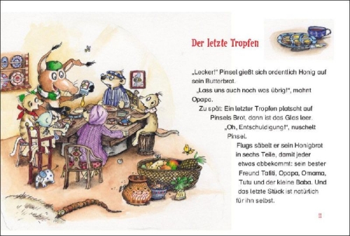 Buchcover und Innenansicht für das Buch: Tafiti und der Honigfrechdachs
