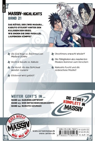Buchcover und Innenansicht für das Buch: NARUTO Massiv 21