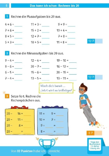 Buchcover und Innenansicht für das Buch: Die Mathe-Helden: Mathe-Testblock So gut bin ich! 2. Klasse