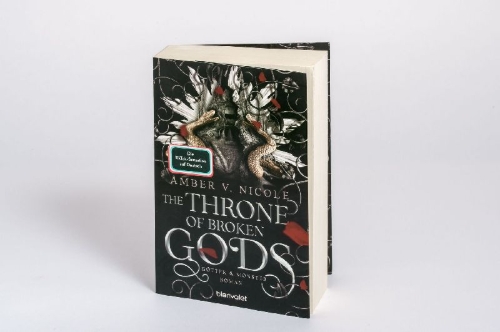 Buchcover und Innenansicht für das Buch: The Throne of Broken Gods (Gods & Monsters 02)