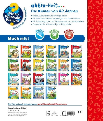 Buchcover und Innenansicht für das Buch: Wieso? Weshalb? Warum? aktiv-Heft: Tierkinder