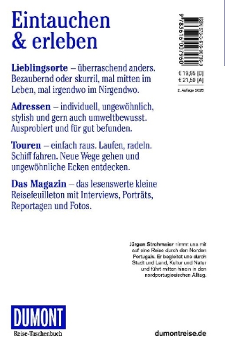 Buchcover und Innenansicht für das Buch: DUMONT Reise-Taschenbuch Reiseführer Portugal, Der Norden