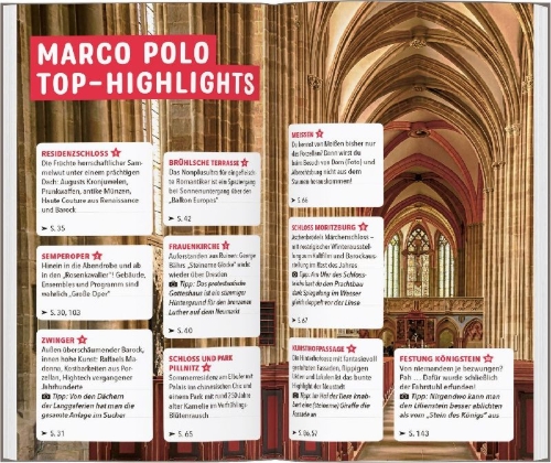 Buchcover und Innenansicht für das Buch: MARCO POLO Reiseführer Dresden, Sächsische Schweiz