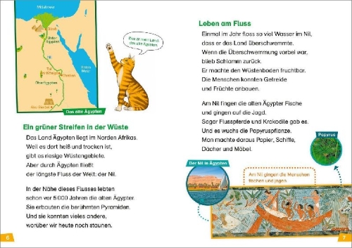 Buchcover und Innenansicht für das Buch: WAS IST WAS Erstes Lesen Band 27. Das alte Ägypten