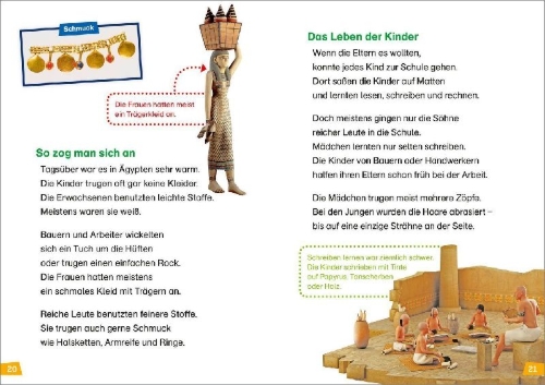 Buchcover und Innenansicht für das Buch: WAS IST WAS Erstes Lesen Band 27. Das alte Ägypten