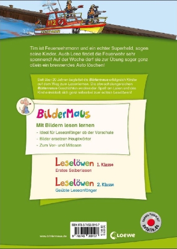 Buchcover und Innenansicht für das Buch: Bildermaus - Feuerwehrgeschichten