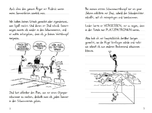 Buchcover und Innenansicht für das Buch: Diary of a Wimpy Kid: Rodrick Rules