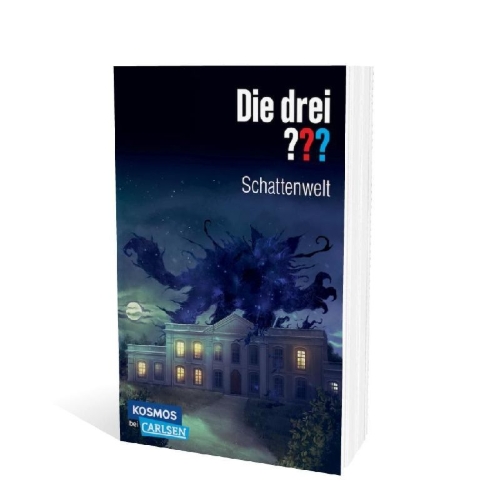 Buchcover und Innenansicht für das Buch: Die drei ???: Schattenwelt (Dreifachband. Enthält die Bände: Teuflisches Duell, Angriff in der Nacht, Die dunkle Macht)