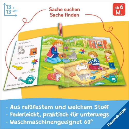 Buchcover und Innenansicht für das Buch: Mein Knuddel-Knautsch-Buch - Sachen suchen. Meine Lieblingstiere