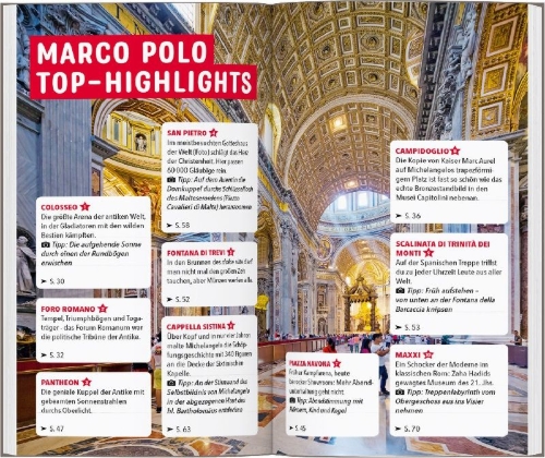Buchcover und Innenansicht für das Buch: MARCO POLO Reiseführer Rom