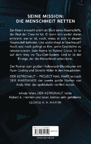 Buchcover und Innenansicht für das Buch: Project Hail Mary