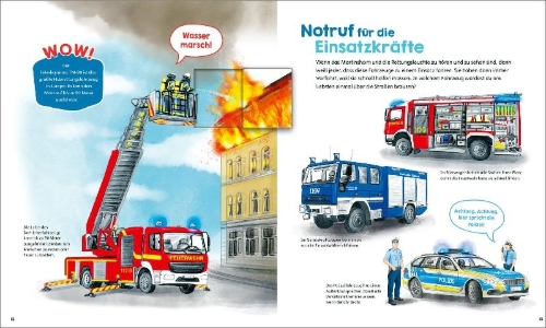 Buchcover und Innenansicht für das Buch: WAS IST WAS Junior Viele große Fahrzeuge