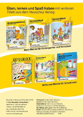 Buchcover und Innenansicht für das Buch: Kindergartenblock ab 4 Jahre - Schneiden, kleben, basteln