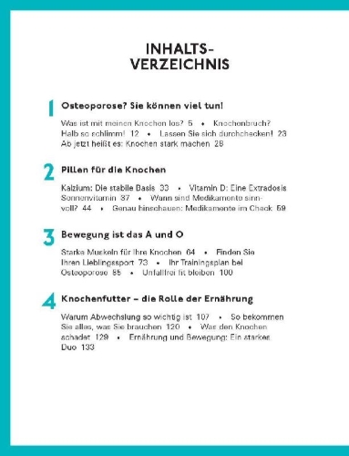 Buchcover und Innenansicht für das Buch: Aktiv gegen Osteoporose