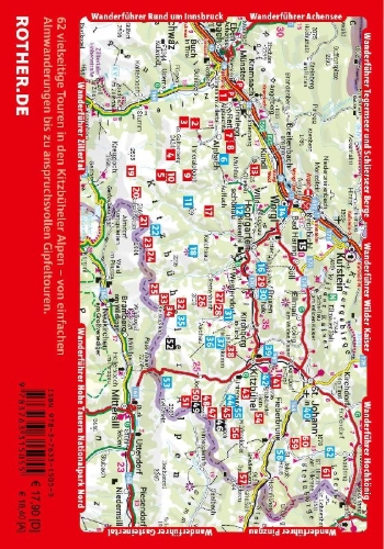 Buchcover und Innenansicht für das Buch: ROTHER Wanderführer Kitzbüheler Alpen. 62 Touren um Alpbach, in der Wildschönau, im Brixental, bei St. Johann und im Pillerseetal