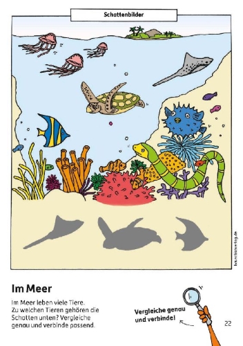 Buchcover und Innenansicht für das Buch: Kindergartenblock ab 3 Jahre - Meine ersten Rätsel und Denkspiele