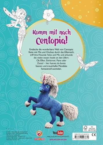 Buchcover und Innenansicht für das Buch: Mia and me - Mein magisches Malbuch