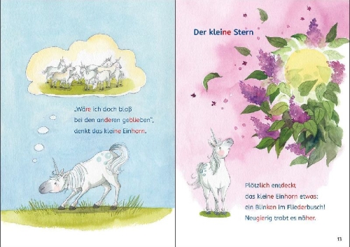 Buchcover und Innenansicht für das Buch: Leselöwen Lesetraining 1. Klasse - Ein Stern für das kleine Einhorn