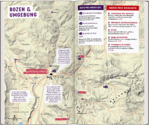 Buchcover und Innenansicht für das Buch: MARCO POLO Reiseführer Südtirol