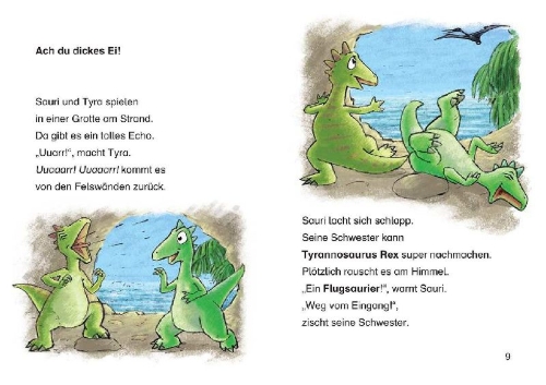Buchcover und Innenansicht für das Buch: Leselöwen 2. Klasse - Dinosauriergeschichten