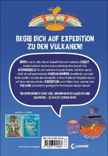Buchcover und Innenansicht für das Buch: Superbrain-Comics - Abenteuer Vulkane