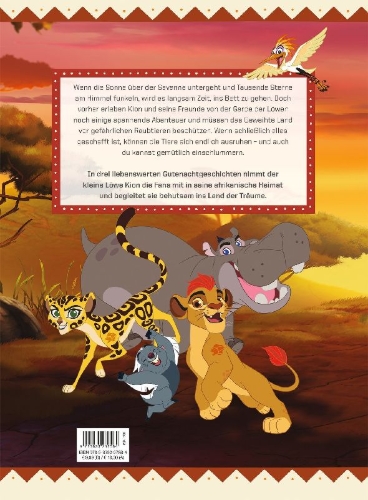Buchcover und Innenansicht für das Buch: Disney Die Garde der Löwen: Meine liebsten Gutenachtgeschichten