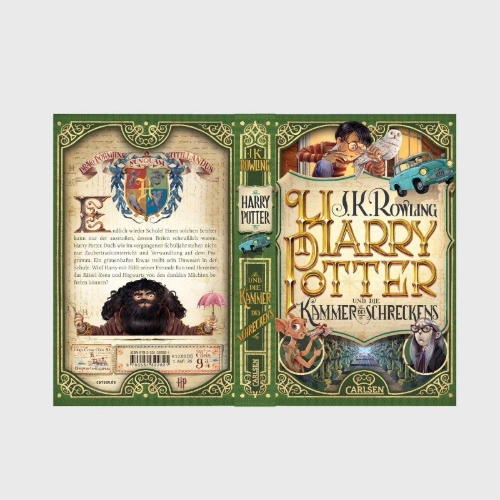 Buchcover und Innenansicht für das Buch: Harry Potter and the Chamber of Secrets