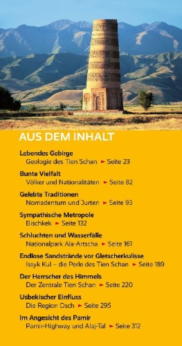 Buchcover und Innenansicht für das Buch: TRESCHER Reiseführer Kirgistan
