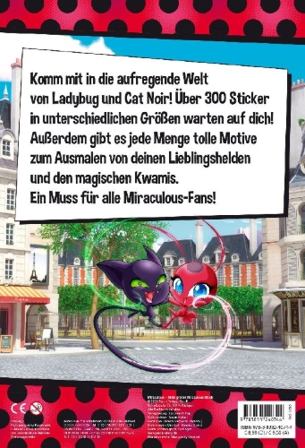 Buchcover und Innenansicht für das Buch: Miraculous: Mein großer Miraculous-Block